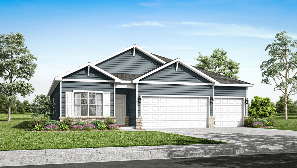 Fairfax plan home rendering with A elevation