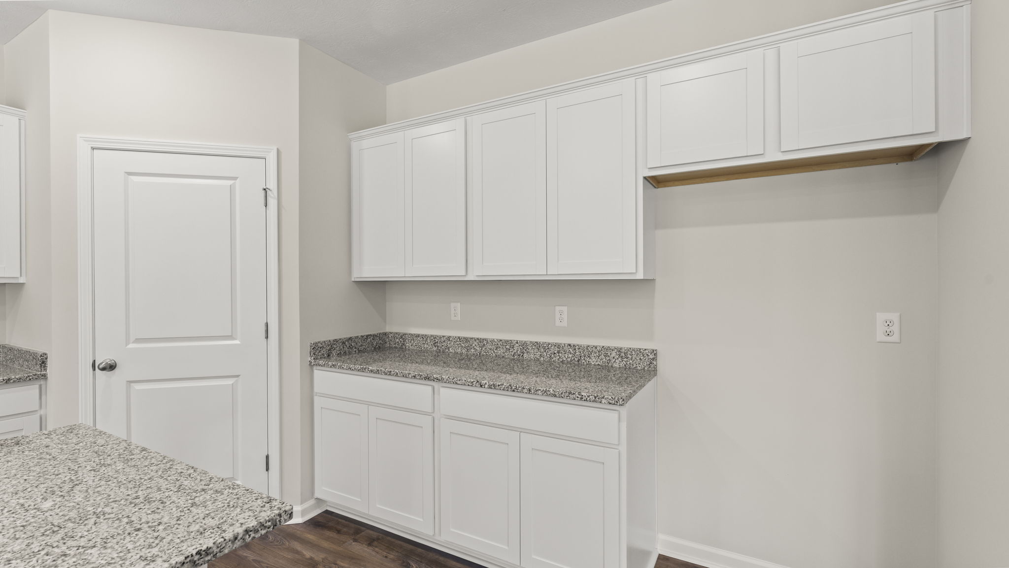 Closeup of cabinetry next to pantry