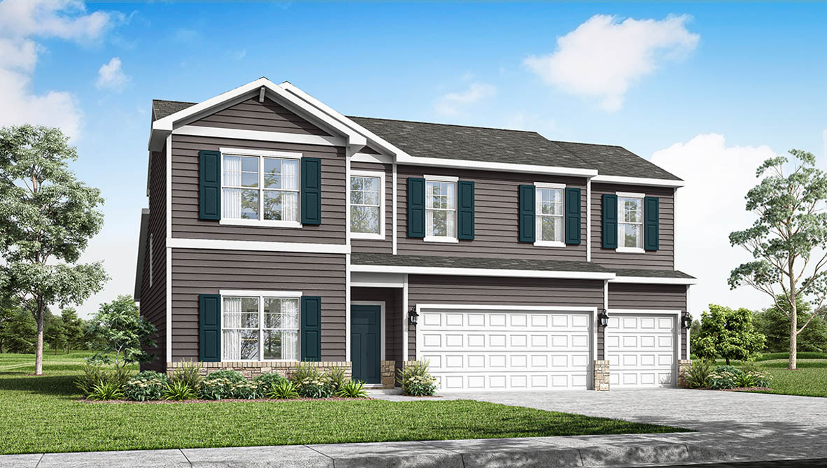 Cortland plan rendering with A2 elevation
