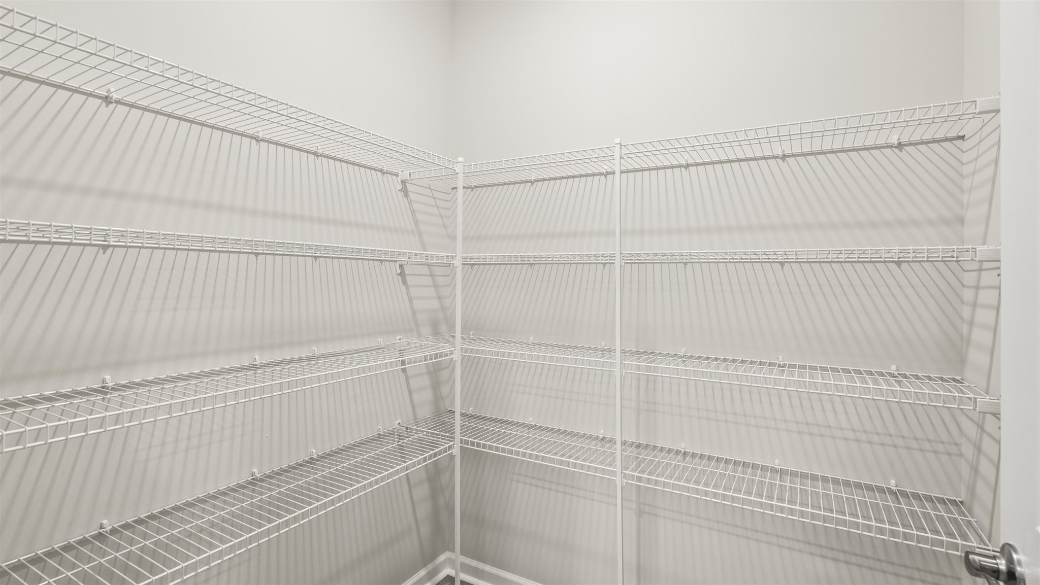 Kitchen pantry with wire rack shelving
