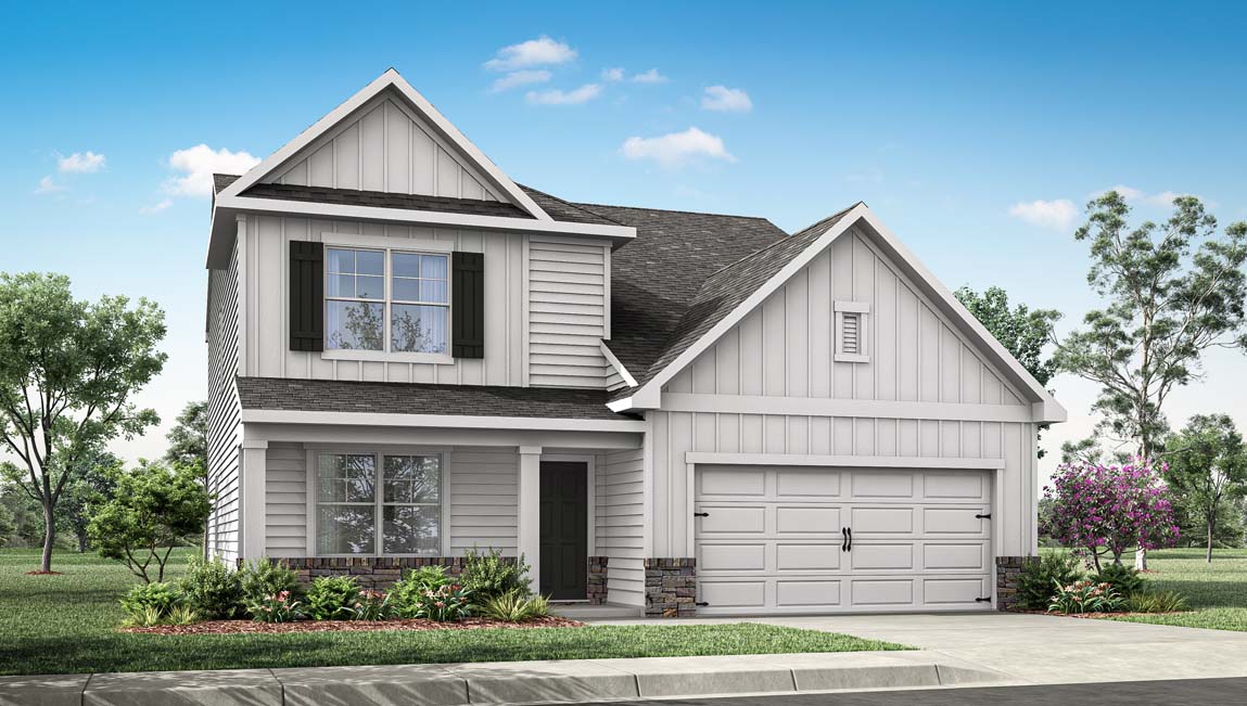 Exterior rendering of a Salem plan home with elevation N