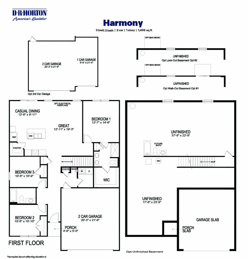 Black and white technical drawing of a harmony plan home