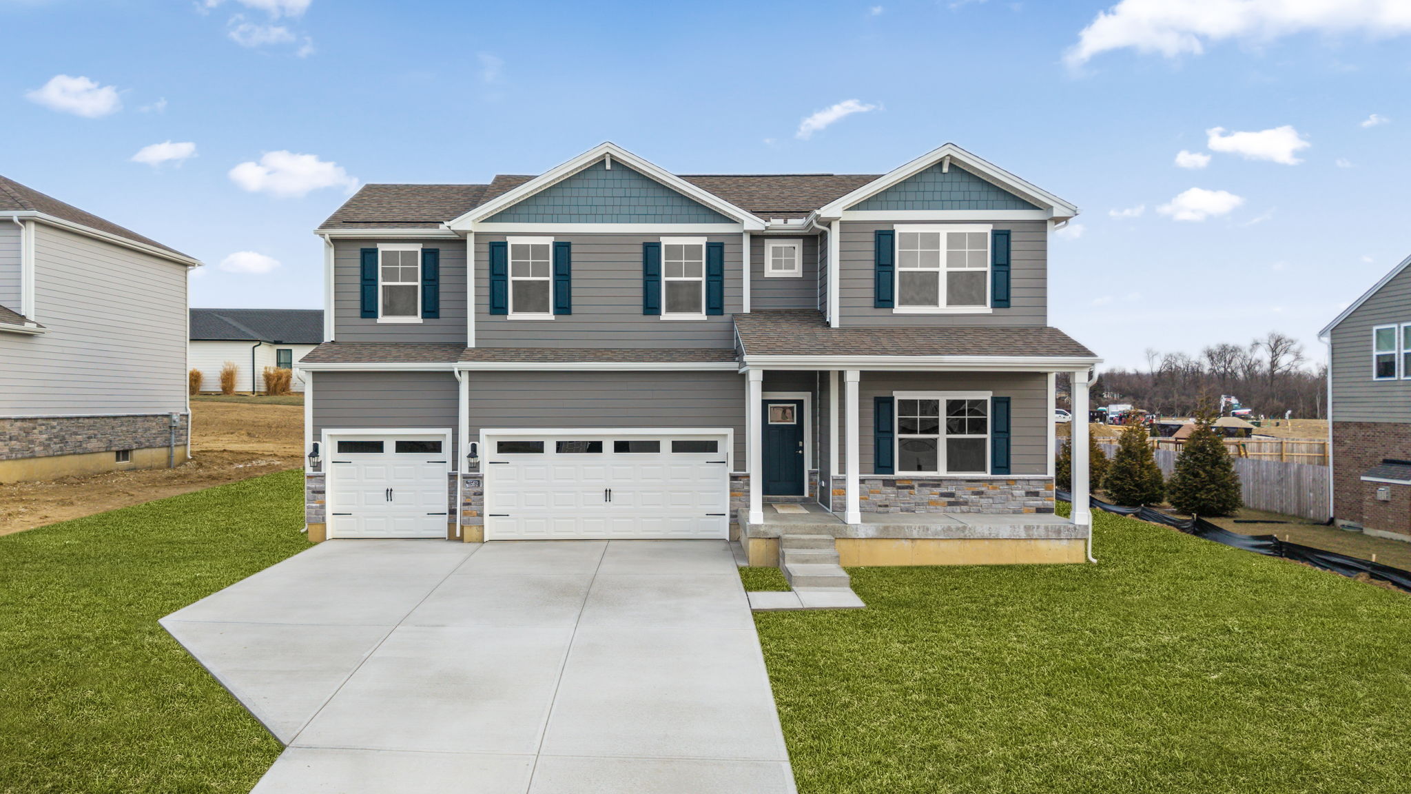 Exterior of a milford plan home