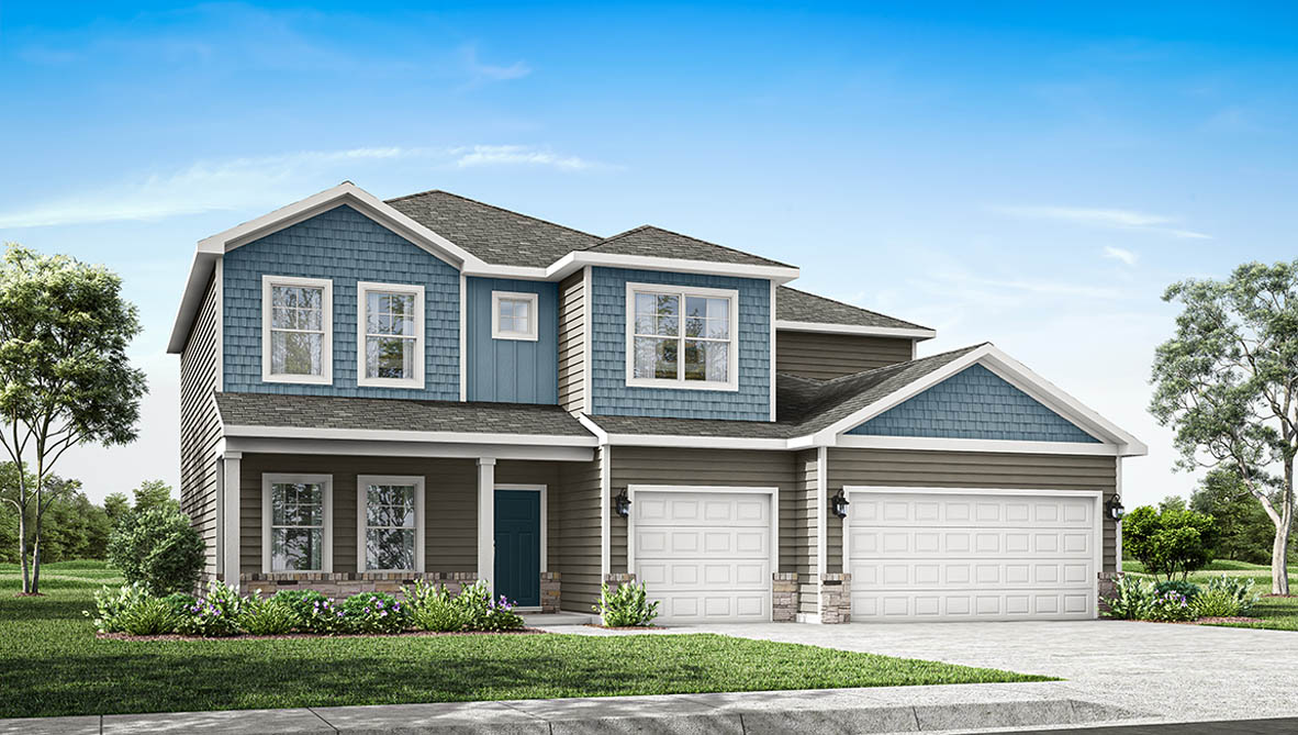 Exterior rendering of a Johnstown plan home with D2 elevation