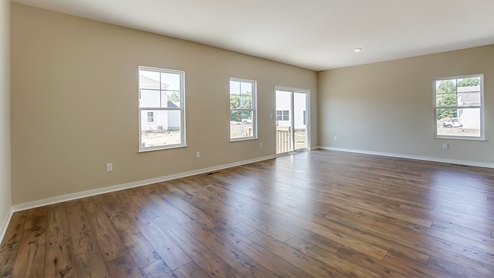 great room with hardwood floors