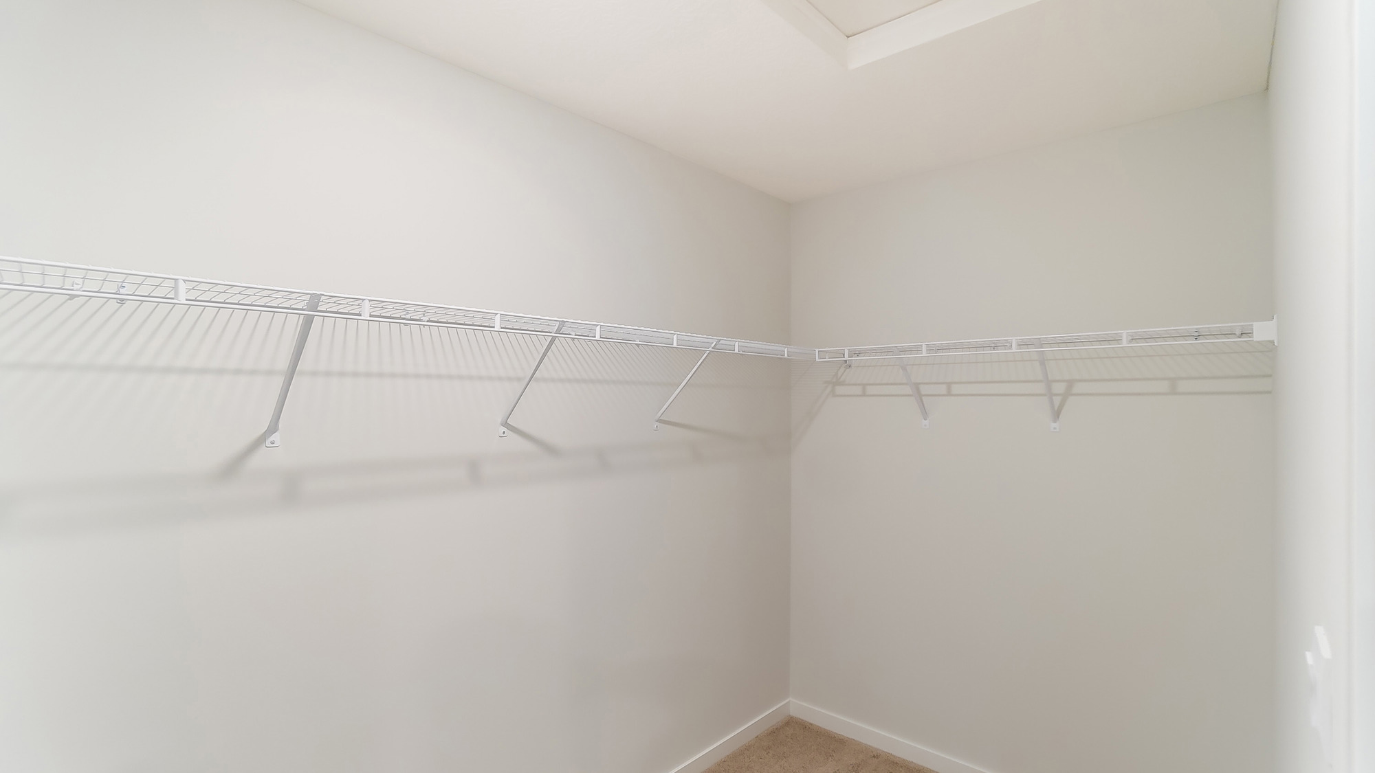 walk in closet with wire shelving