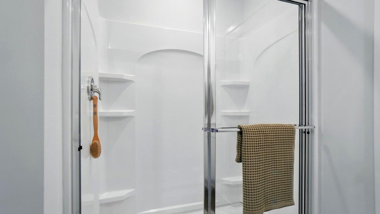 spacious walk in shower