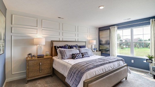primary bedroom with king bed, nightstands and double window