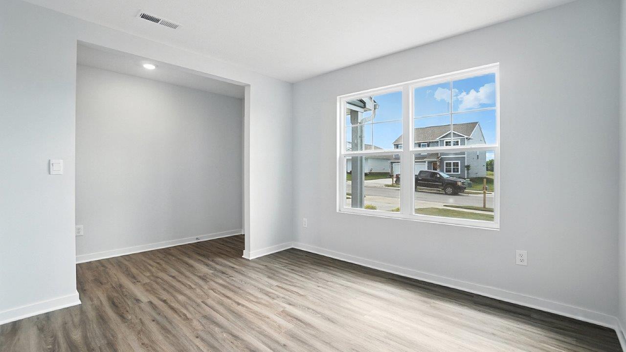 foyer and flex office with double window