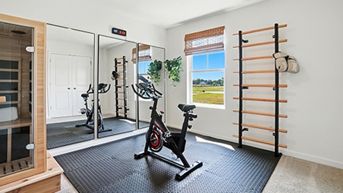 Additional bedroom decorated as a gym