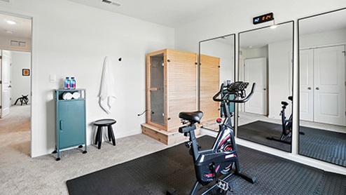 Additional bedroom decorated as a gym