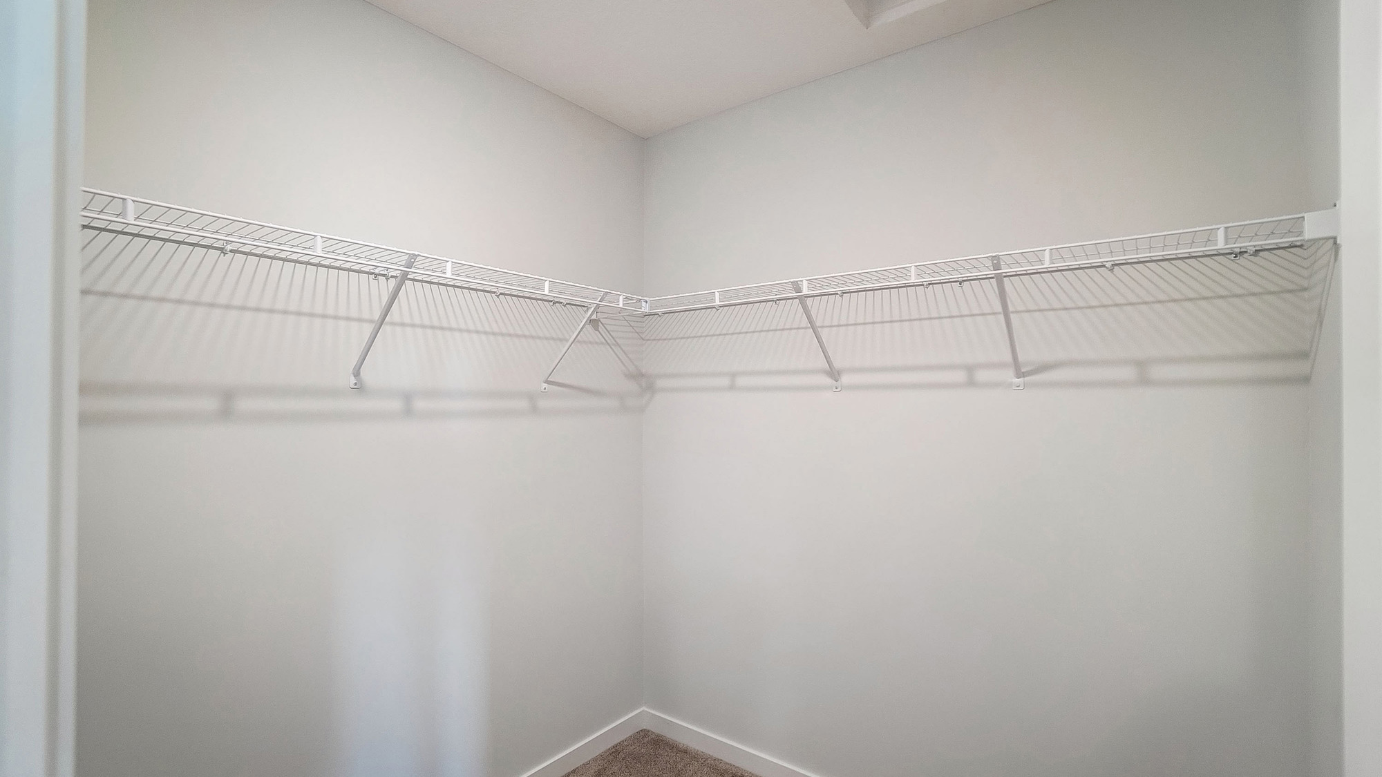Spacious walk in closet with hanging rod