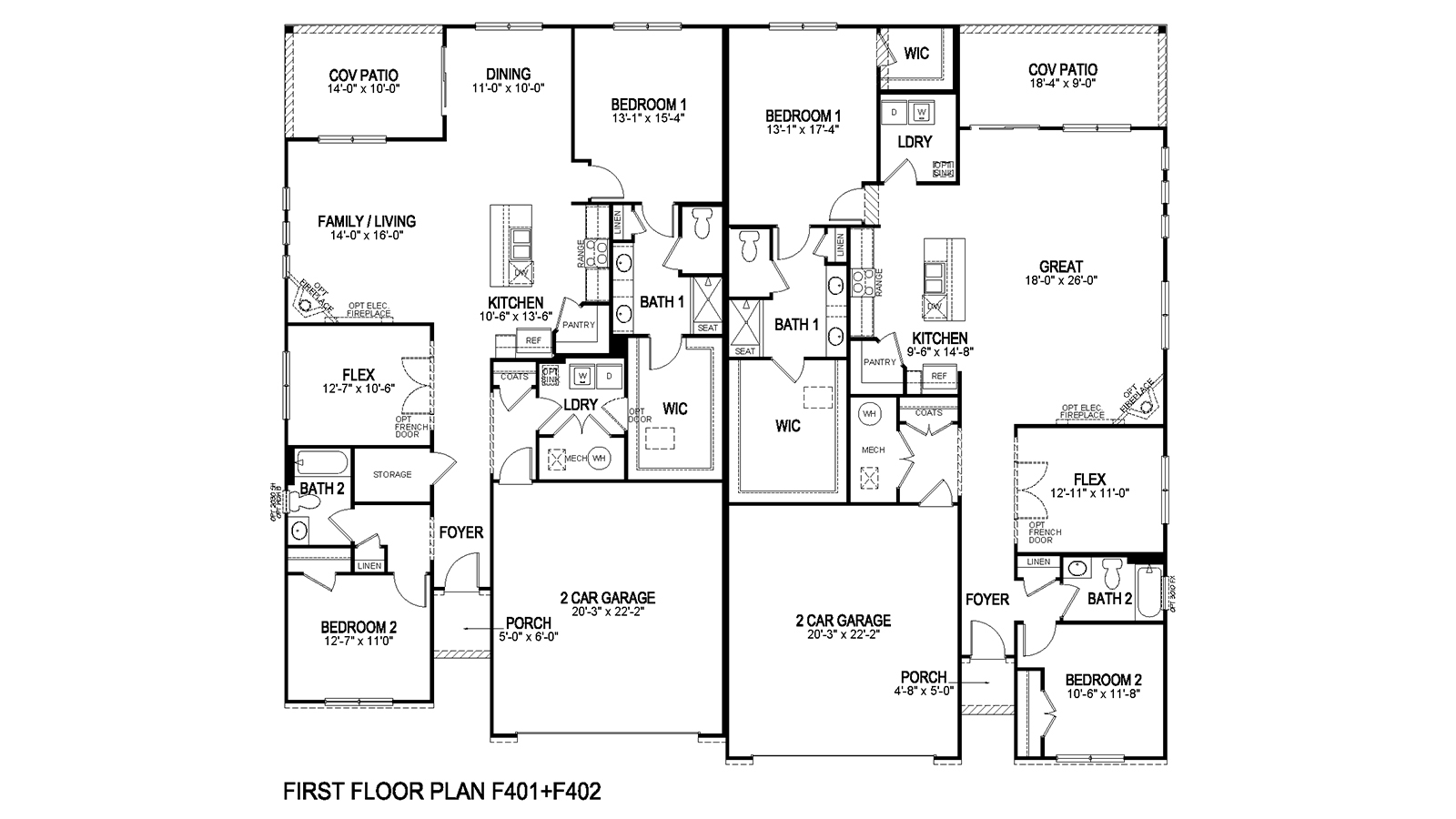 Paired patios floorplan
