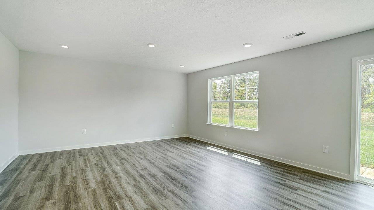 great room with double window