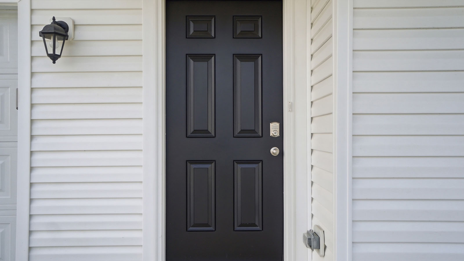 black front door