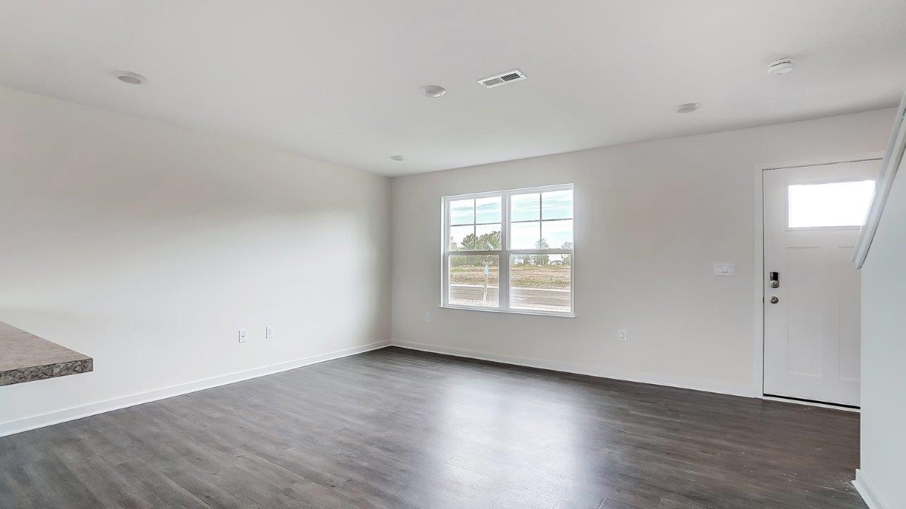 great room with double window