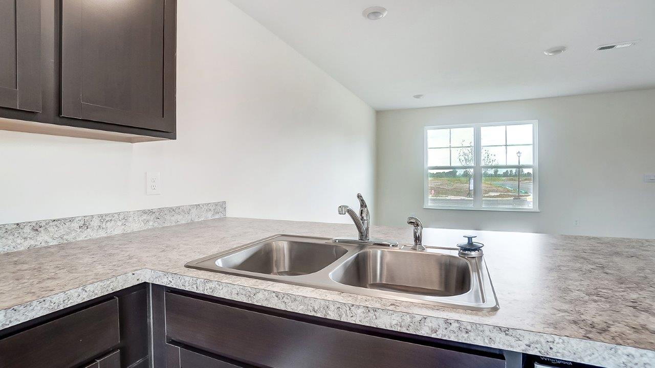 attached island with built in sink