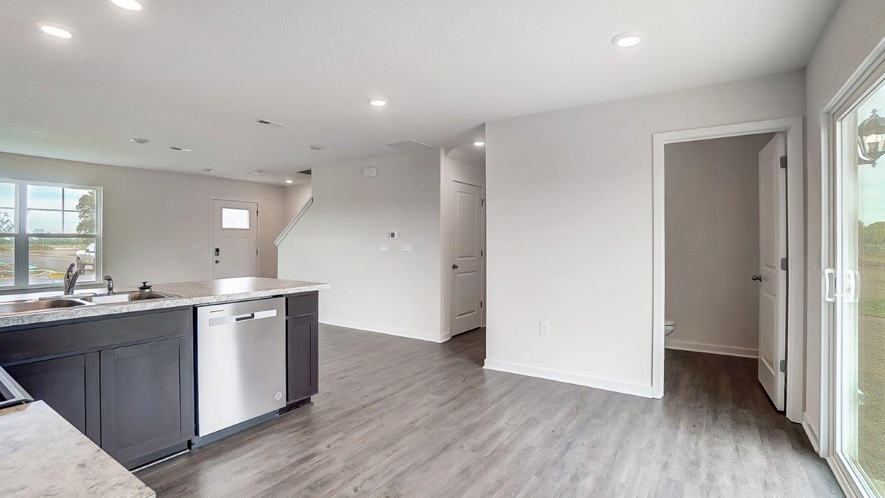 kitchen and powder room