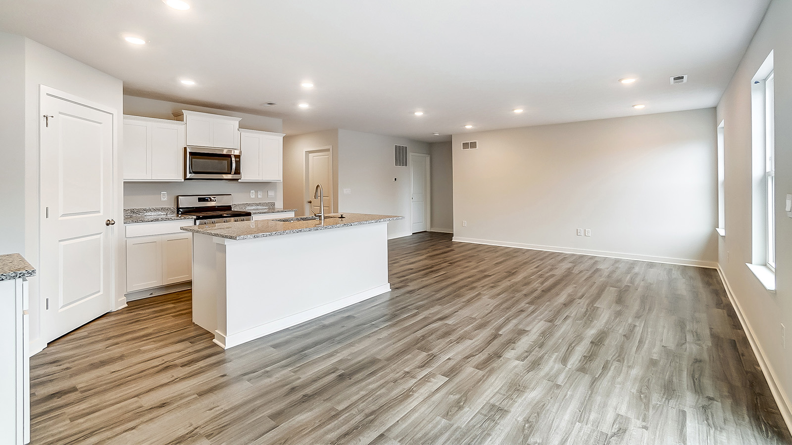 great room and kitchen