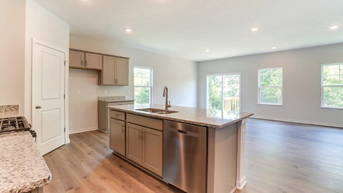 built in island and great room