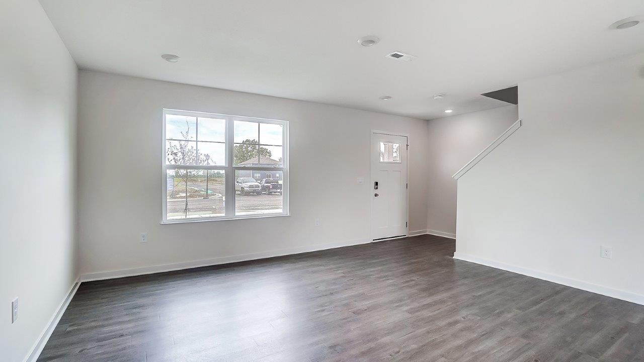 great room with double window