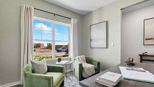furnished flex office space with double window