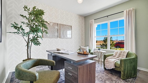 furnished flex office space with double window