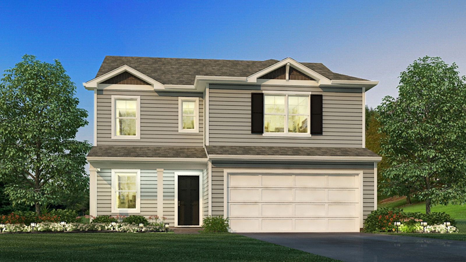 Sienna Plan - Columbus, OH, Lansdown Farms By D.R. Horton two-story 4-bedroom, 2-bath, two-car garage, grass front