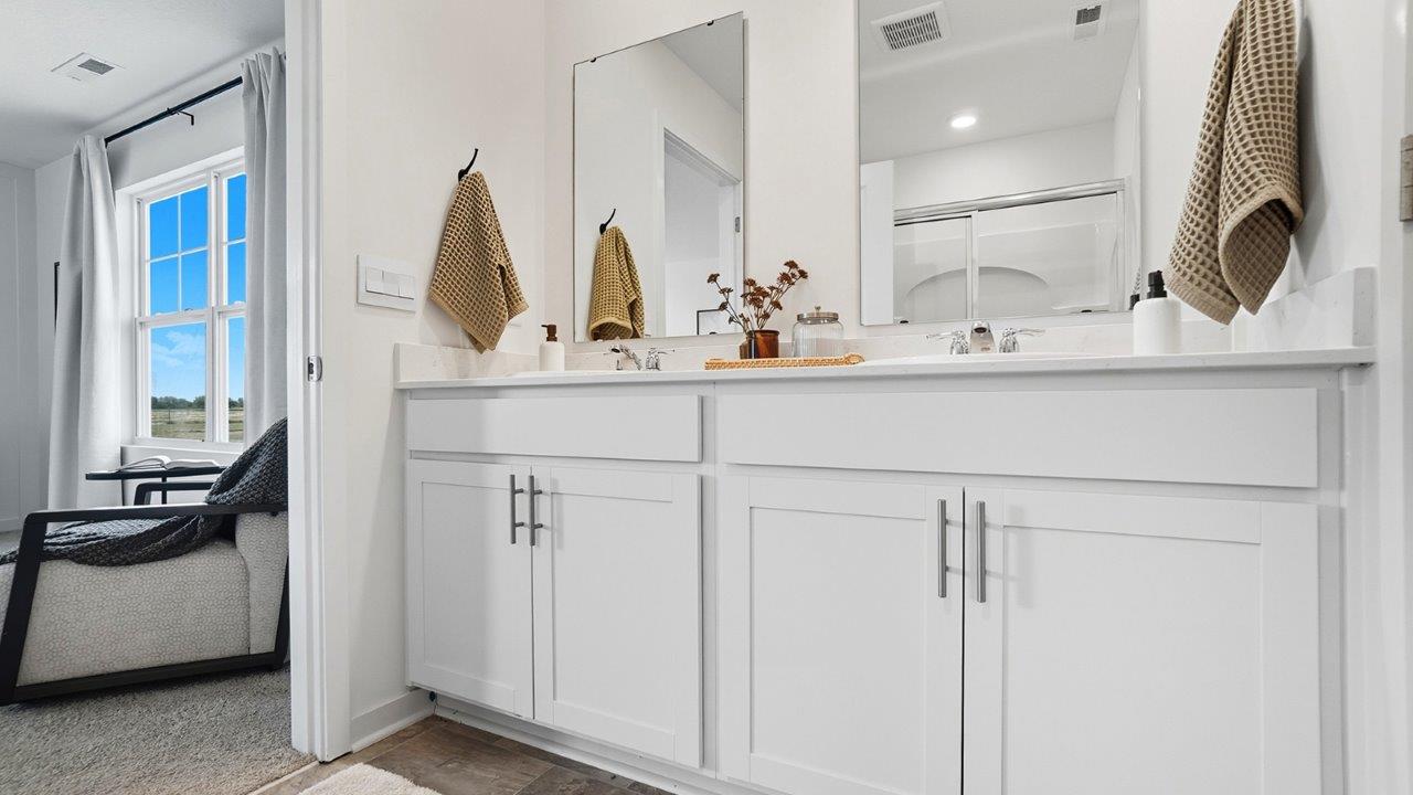 Stamford Bathroom 1 with white cabinets