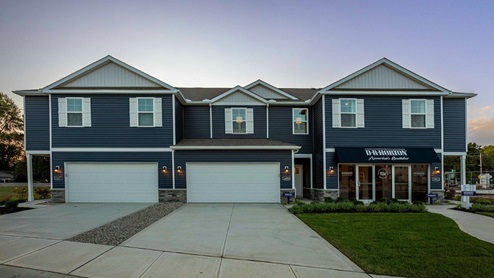 2 story model townhome exterior front