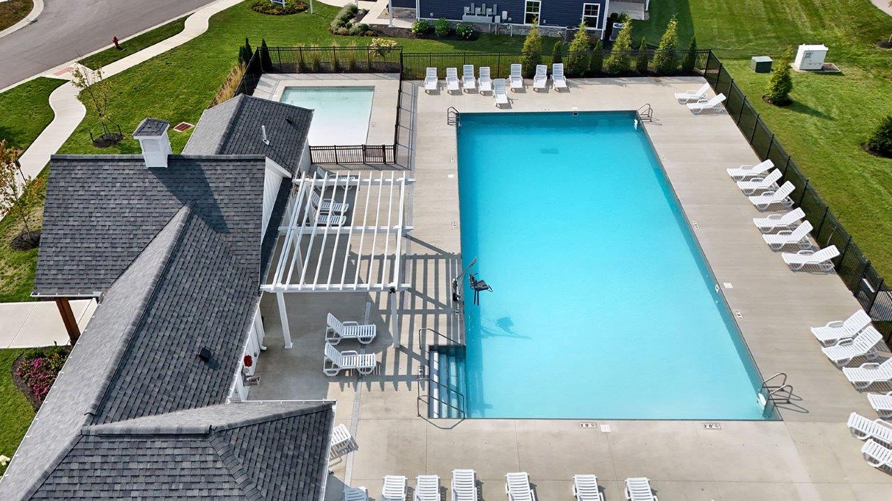 arial view of community pool