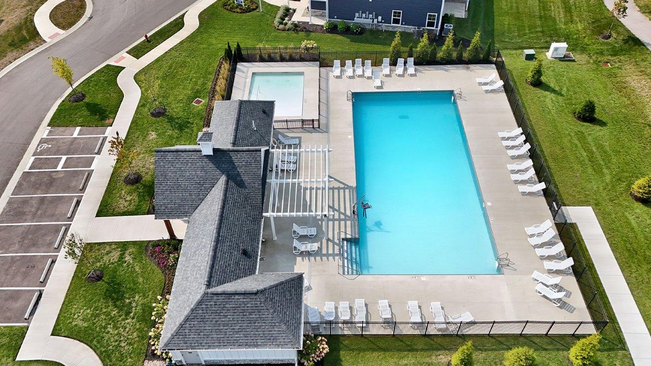 arial view of community pool
