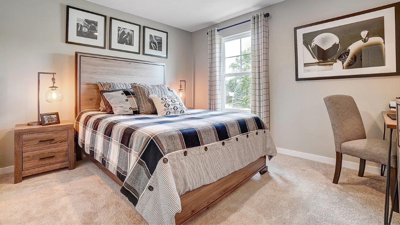 third bedroom bed, dresser and desk