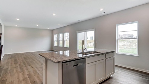 built in island and great room