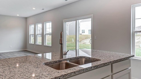 kitchen island with split sink