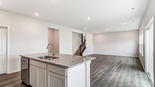 built in island and great room