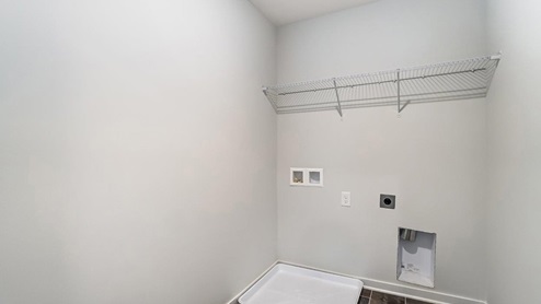 laundry room and wire shelving