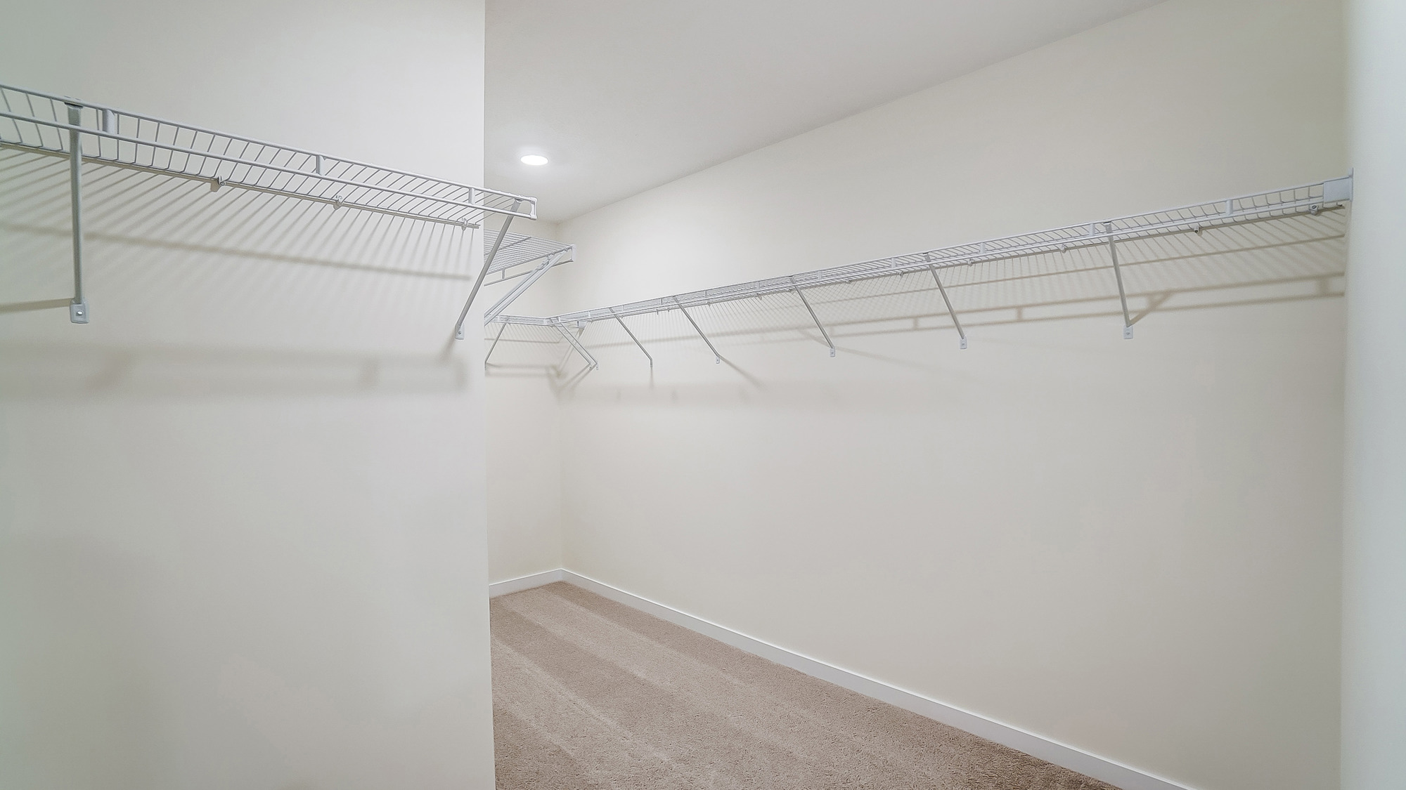 spacious walk in closet