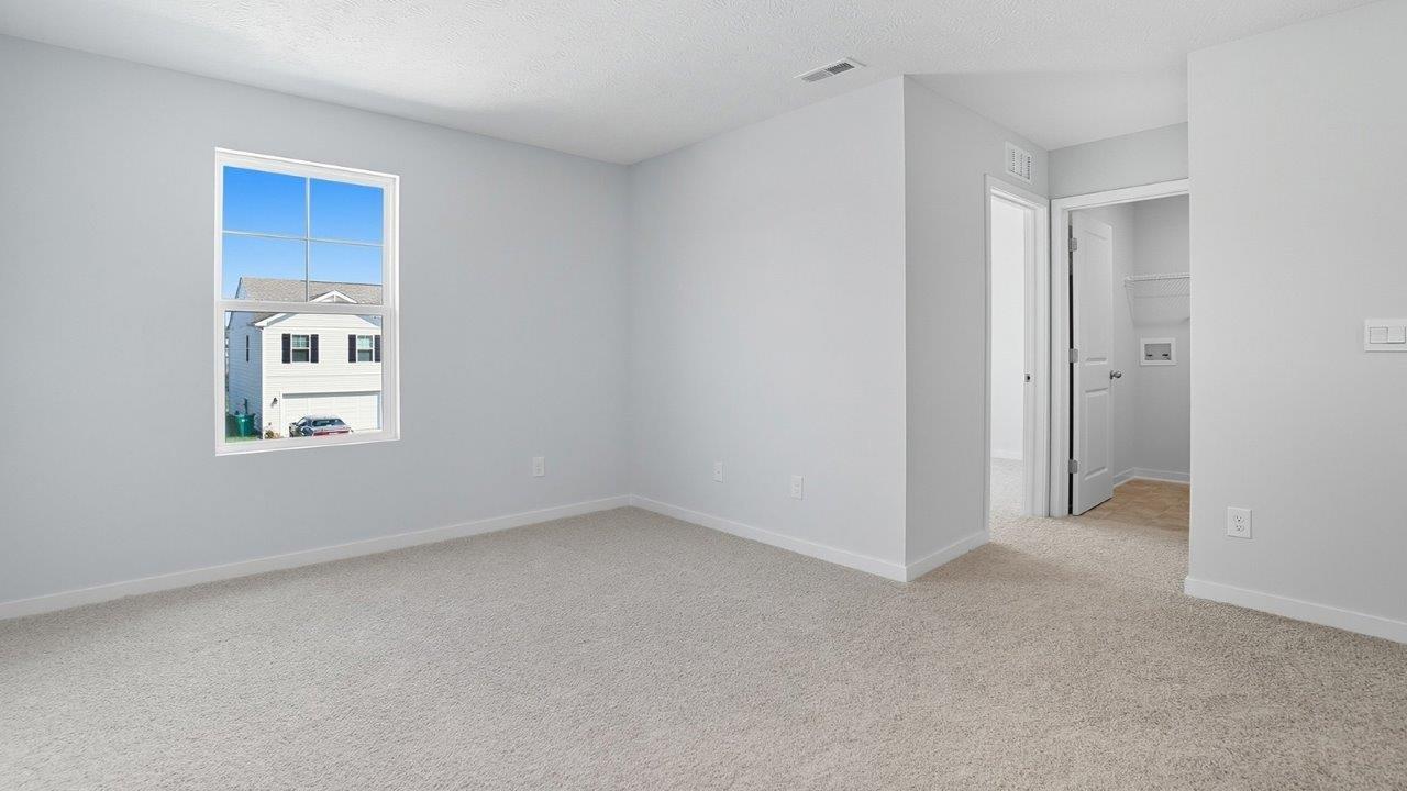 second floor living space with single window