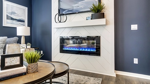 Model home electric fireplace and TV