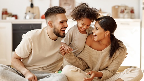 family laughing lifestyle photo