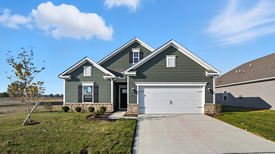 Arlington Exterior Front with blue siding