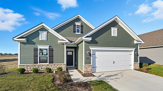 Arlington Exterior Front with blue siding