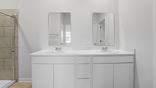 Arlington Bathroom 1 with white cabinets