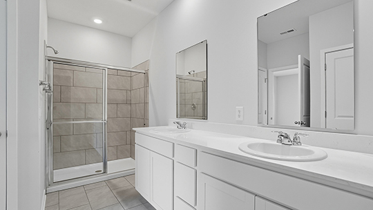 Arlington Bathroom 1 with white cabinets