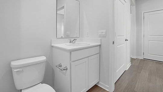 Arlington Bathroom 2 with white cabinets
