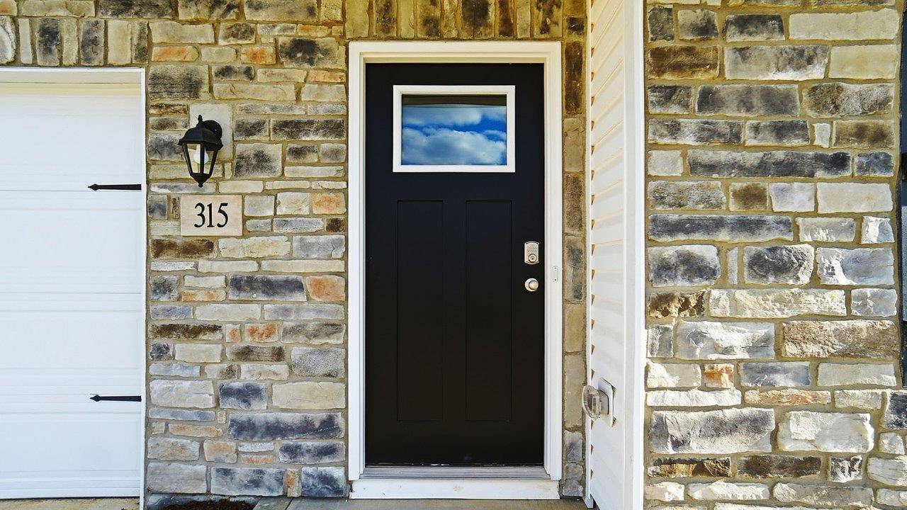black front door