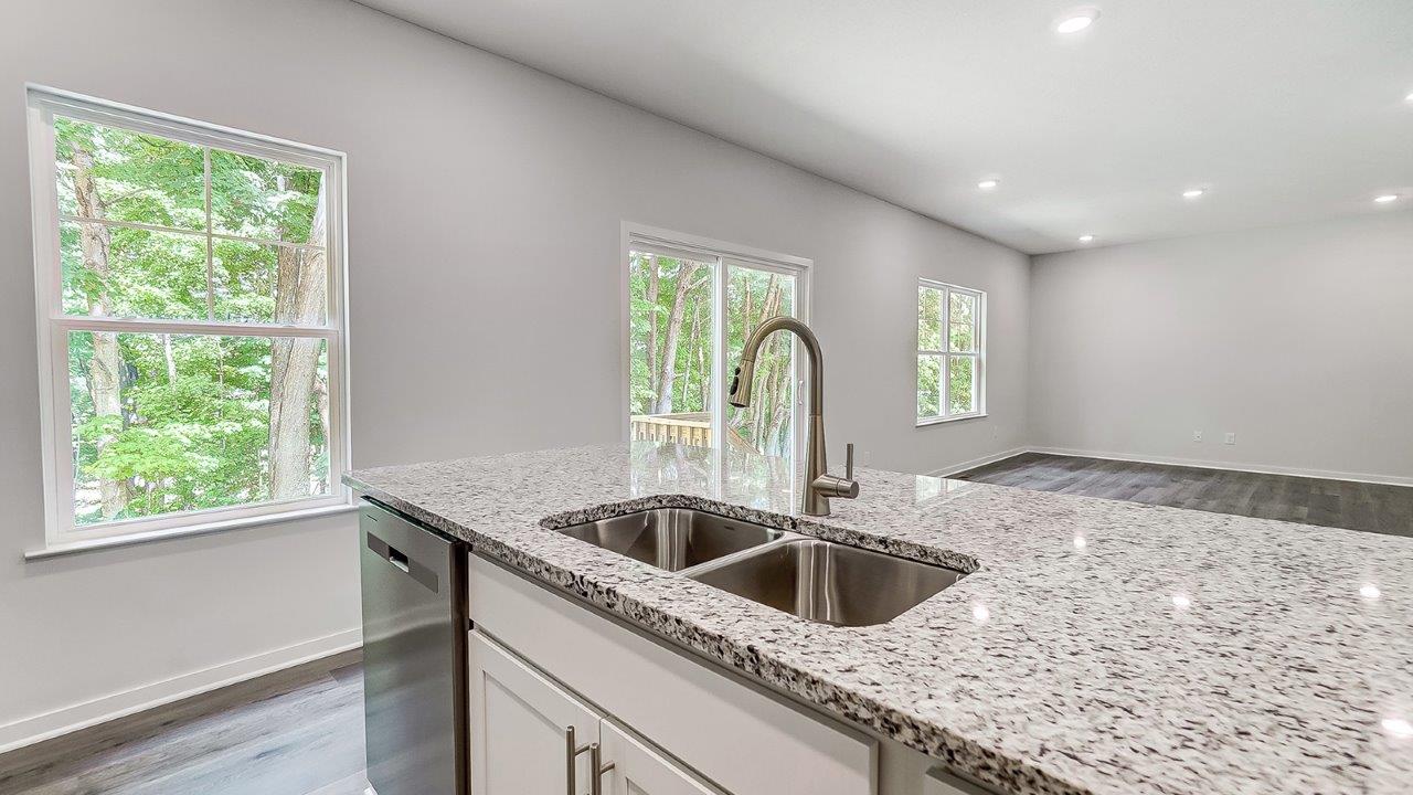 built in island and great room