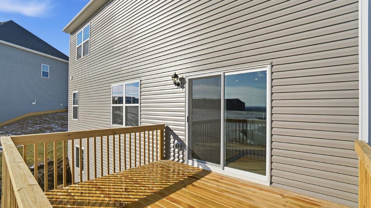wooden deck off of dining room