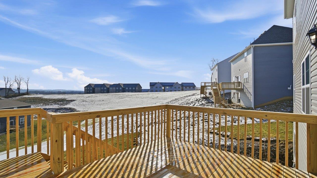 wooden deck with views of newark